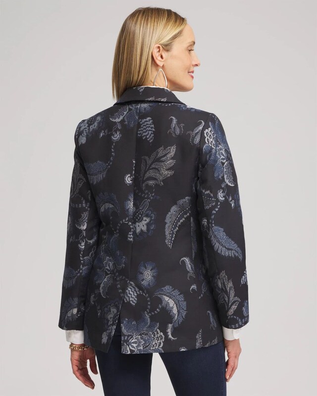 Floral Jacquard Blazer - image 3